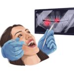 woman in for exam to check old dental work that is causing her problems